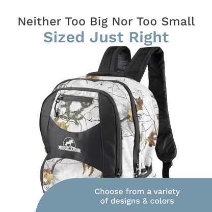 Mooselander - Camo Backpack in Licensed Realtree Prints, Lightweight and Durable Backpack, Hiking and Hunting with YKK Zipper