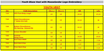Mooselander Youth Safety Zip Vest in Blaze Orange, Outdoor Vest, Perfect for Hunting