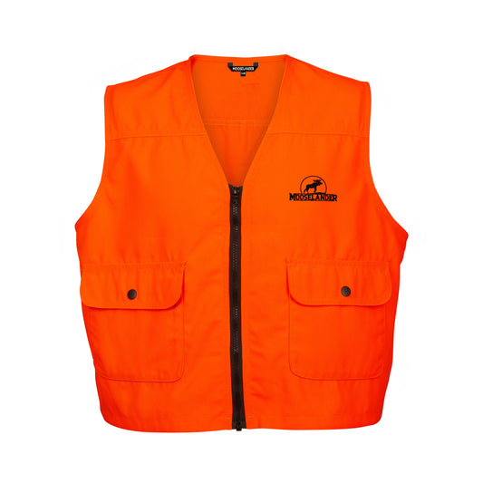 Mooselander Youth Safety Zip Vest in Blaze Orange, Outdoor Vest, Perfect for Hunting